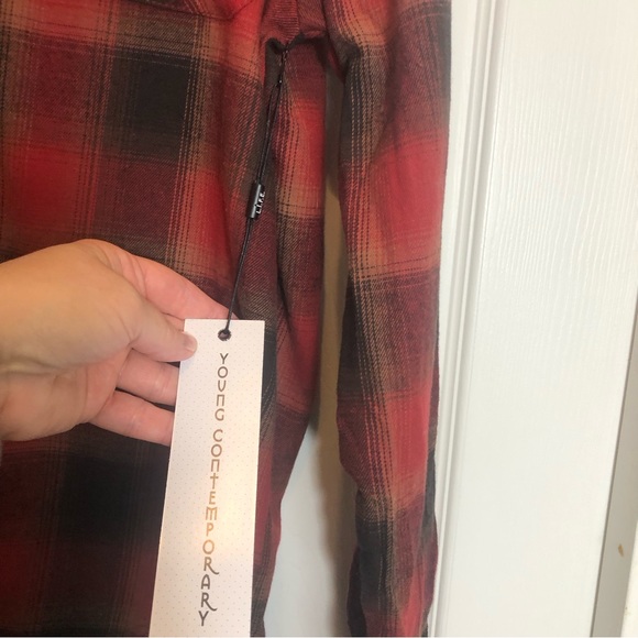 L.i.F.E. Love Is For Eternity Flannel Button Down Blouse. Size S - Picture 4 of 8